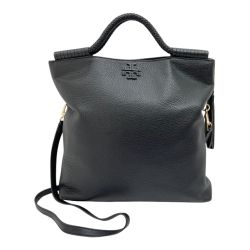 ◆◆ TORY BURCH トリーバーチ 2WAYバッグ ショルダーバッグ タッセル付 ブラック Bランク