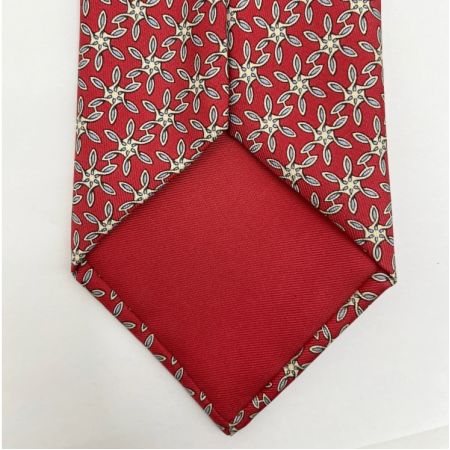  HERMES エルメス ネクタイ シルクネクタイ 花柄 レッド