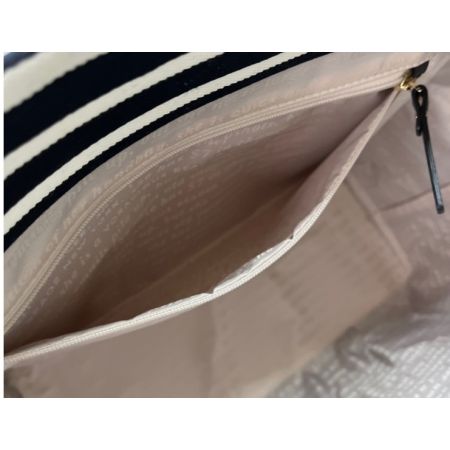  Kate Spade ケイトスペード トートバッグ ボーダー おリボン pxru8447 ブラック×ホワイト