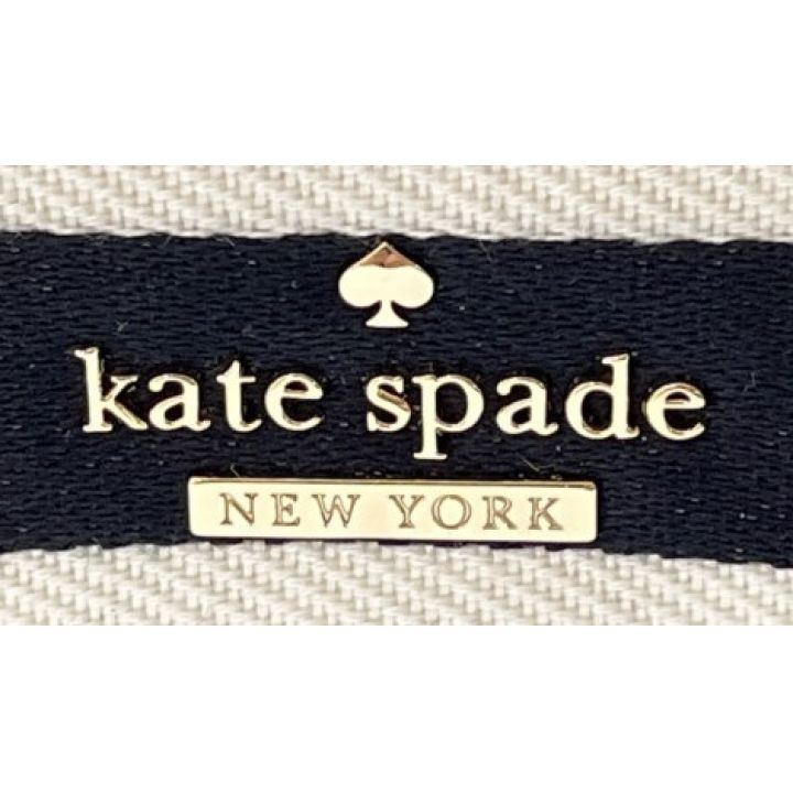 Kate Spade ケイトスペード トートバッグ ボーダー おリボン pxru8447 ブラック×ホワイト｜中古｜なんでもリサイクルビッグバン