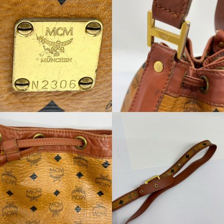  MCM エムシーエム ショルダーバッグ 巾着型 ヴィセトス柄 ブラウン