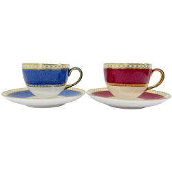 ◆◆ Wedgwood ウェッジウッド カップ&ソーサー ユーランダー パウダールビー パウダーブルー 2客セット Bランク