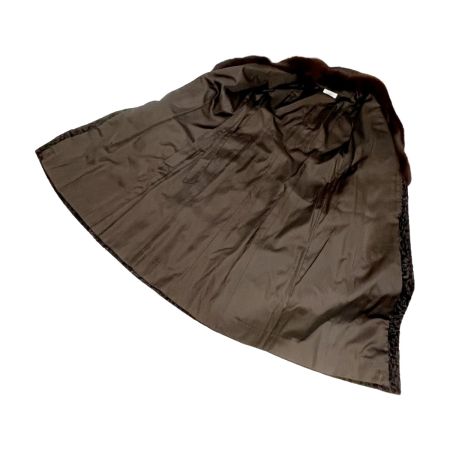  岩さき IWASAKI 毛皮コート ロングコート 腕襟ファー レディース アウター 冬物  焦げ茶