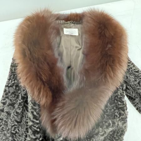  岩さき IWASAKI 毛皮コート ロングコート 腕襟ファー レディース アウター 冬物  焦げ茶