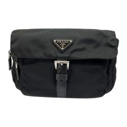 ◆◆ PRADA プラダ ショルダーバッグ ナイロン 三角プレート BT0521 ブラック Bランク