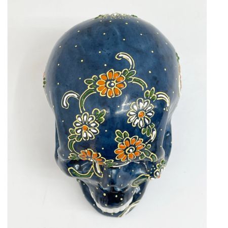 kutaniyaki 九谷焼 インテリア小物 髑髏～SKULL～ 青系