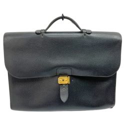 ◆◆ HERMES エルメス サックアデペッシュ41 ビジネスバッグ 〇Y 1995年 レザー ブラック Cランク