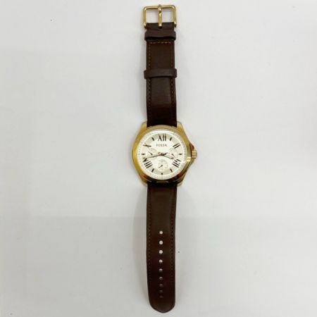  FOSSIL フォッシル クオーツ 腕時計 セシール デイデイト 741607 ゴールド x ブラウン