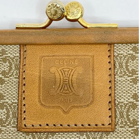  CELINE セリーヌ がま口財布 CELINE マカダム コインケース M18 ベージュ