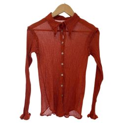 ◆◆ ISSEY MIYAKE イッセイミヤケ プリーツ加工 シャツ me MI53FJ121 オレンジ Bランク