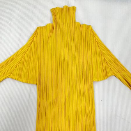 ISSEY MIYAKE イッセイミヤケ カットソー PLEATS PLEAS サイズF PP61-JK204 イエロー