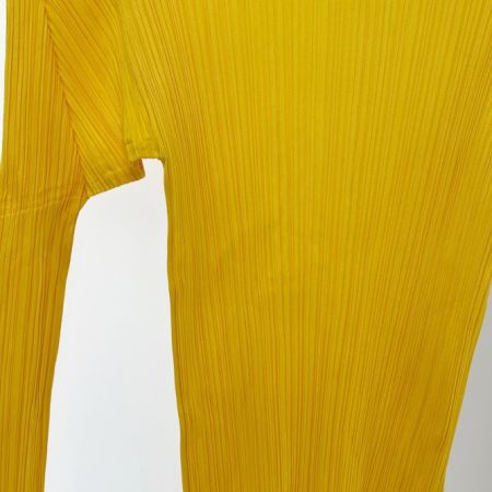  ISSEY MIYAKE イッセイミヤケ カットソー PLEATS PLEAS サイズF PP61-JK204 イエロー