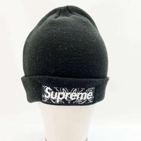  Supreme シュプリーム NEWERA ニューエラ ニット帽 バンダナロゴ ビーニー ブラック
