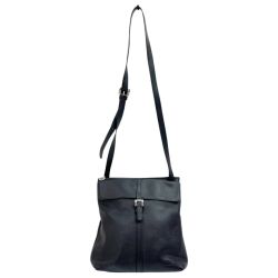 ◆◆ Longchamp ロンシャン ショルダーバッグ レザー ブラック Bランク