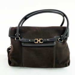 ◆◆ Salvatore Ferragamo サルヴァトーレフェラガモ バッグ トートバッグ 肩掛け ガンチーニ ブラウン Bランク