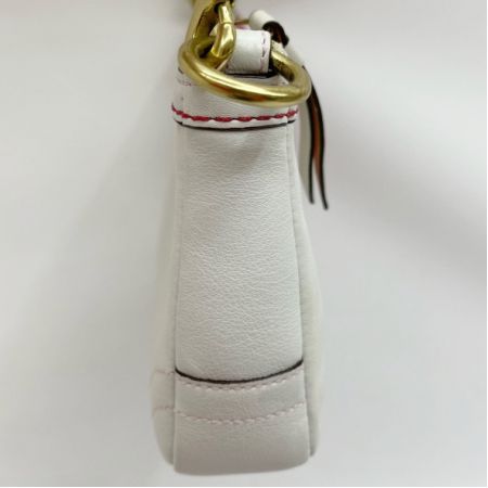 COACH コーチ ハンドバッグ ミニバッグ ポーチ 花 レザー×スエード 9291 白/花
