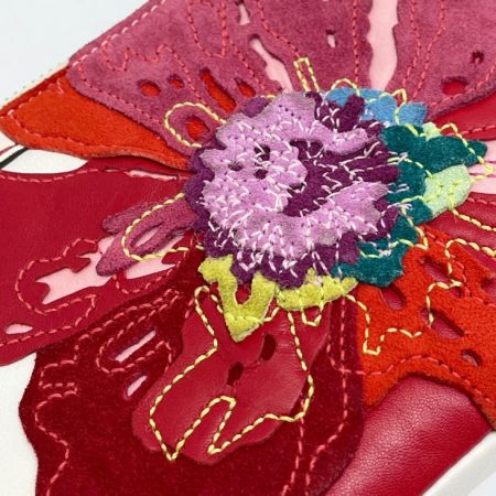  COACH コーチ ハンドバッグ ミニバッグ ポーチ 花 レザー×スエード 9291 白/花