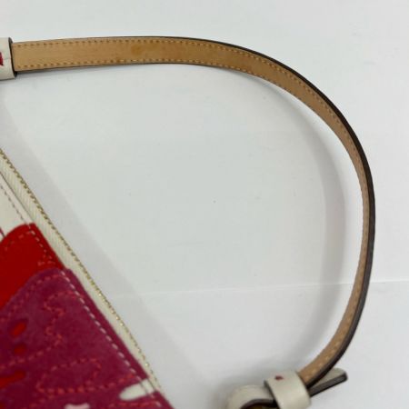  COACH コーチ ハンドバッグ ミニバッグ ポーチ 花 レザー×スエード 9291 白/花