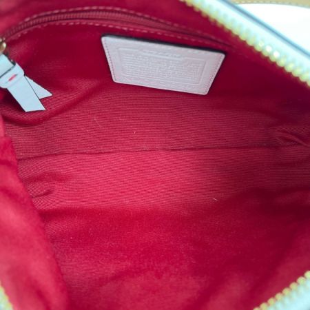  COACH コーチ ハンドバッグ ミニバッグ ポーチ 花 レザー×スエード 9291 白/花