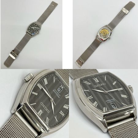  SEIKO セイコー プレサージュ 腕時計 自動巻き ステンレススチール 社外ベルト(BAMBI製) 4R35-02V0