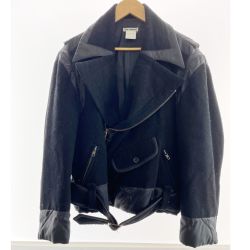 ◆◆ ISSEY MIYAKE イッセイミヤケ ライダースジャケット ジャケット ブルゾン ブラック Bランク