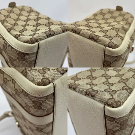  GUCCI グッチ ミニボストンバッグ ハンドバッグ GGキャンバス 130942.1781 アイボリー×ブラウン x ブラウン