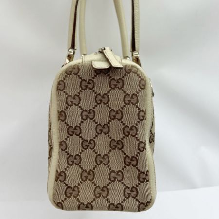  GUCCI グッチ ミニボストンバッグ ハンドバッグ GGキャンバス 130942.1781 アイボリー×ブラウン x ブラウン