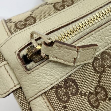  GUCCI グッチ ミニボストンバッグ ハンドバッグ GGキャンバス 130942.1781 アイボリー×ブラウン x ブラウン