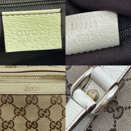  GUCCI グッチ ミニボストンバッグ ハンドバッグ GGキャンバス 130942.1781 アイボリー×ブラウン x ブラウン