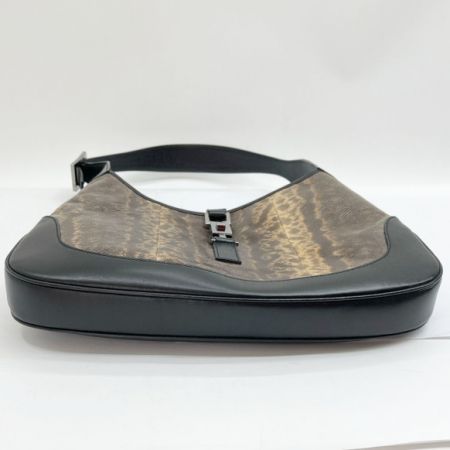  GUCCI グッチ ジャッキー ハンドバッグ セミショルダー パイソン 001.3306.2684 ブラック x ブラウン