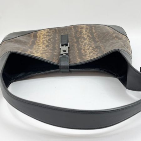  GUCCI グッチ ジャッキー ハンドバッグ セミショルダー パイソン 001.3306.2684 ブラック x ブラウン