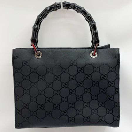  GUCCI グッチ ハンドバッグ GGキャンバス バンブー ショルダーバッグ 2way 002.1016 ブラック