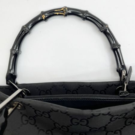  GUCCI グッチ ハンドバッグ GGキャンバス バンブー ショルダーバッグ 2way 002.1016 ブラック
