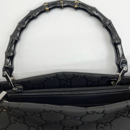  GUCCI グッチ ハンドバッグ GGキャンバス バンブー ショルダーバッグ 2way 002.1016 ブラック