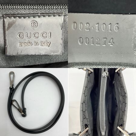  GUCCI グッチ ハンドバッグ GGキャンバス バンブー ショルダーバッグ 2way 002.1016 ブラック