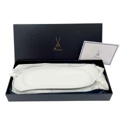 ◆◆ Meissen マイセン 皿 波の戯れ ホワイトディッシュ 長皿 25㎝ 53256 Bランク