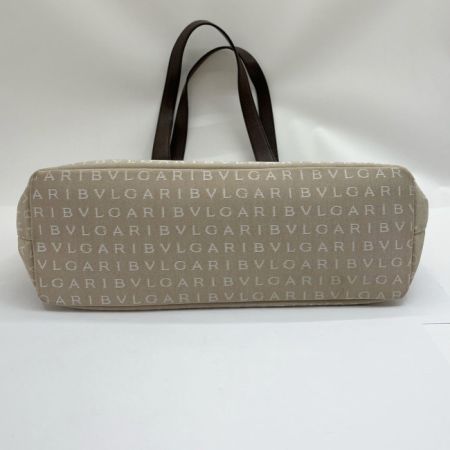  BVLGARI ブルガリ ロゴマニア トートバッグ LAEBEG LAEBEC ベージュ x ブラウン