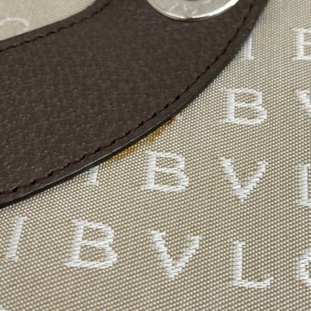  BVLGARI ブルガリ ロゴマニア トートバッグ LAEBEG LAEBEC ベージュ x ブラウン