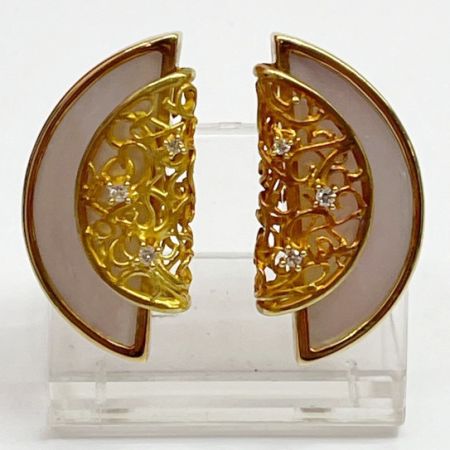   金18 TASAKI 田崎 ブローチ イヤリング セット K18 ダイヤ シェル鑑別書付き