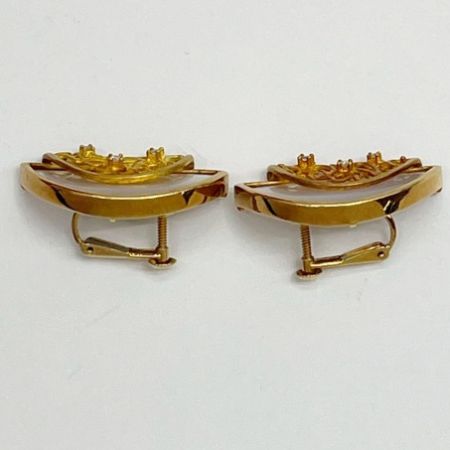   金18 TASAKI 田崎 ブローチ イヤリング セット K18 ダイヤ シェル鑑別書付き