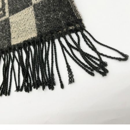  FENDI フェンディ マフラー ズッカ柄 毛羽立ち有 ベージュ×ブラック