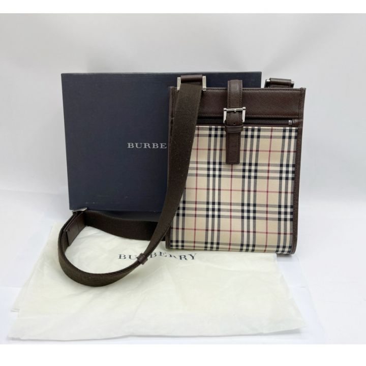 BURBERRY バーバリー ショルダーバッグ ノバチェック 縦型 TI 4136 BH 54 ベージュ｜中古｜なんでもリサイクルビッグバン