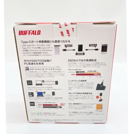  BUFFALO バッファロー 外付けSSD ポータブルSSD 1.0TB SSD-PGC1.0U3-BC