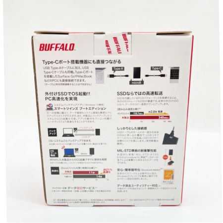  BUFFALO バッファロー 外付けSSD ポータブルSSD 1.0TB SSD-PGC1.0U3-BC