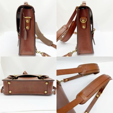  HERZ リュック レザー 長方形 ブラウン