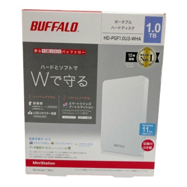 楽さん専用【開封のみ未使用】バッファロー ポータブルHDD 1TB ホワイト BUFFALO バッファロー ポータブルHDD ポータブルハードディスク 1.0TB