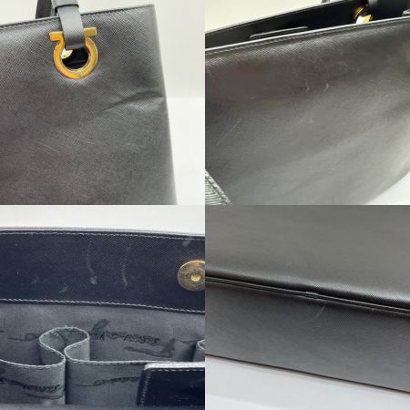  Salvatore Ferragamo サルヴァトーレフェラガモ トートバッグ ガンチーニ レザー  EF-21 0704 ブラック