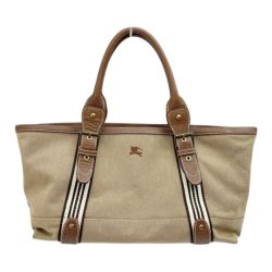 ◆◆ BURBERRY BLUE LABEL バーバリーブルーレーベル トートバッグ キャンバス  ZAE55-250-40 ライトブラウン Bランク
