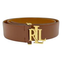 ◆◆ RALPH LAUREN ラルフローレン ベルト レザー 追加で穴開いてます ブラウン Bランク