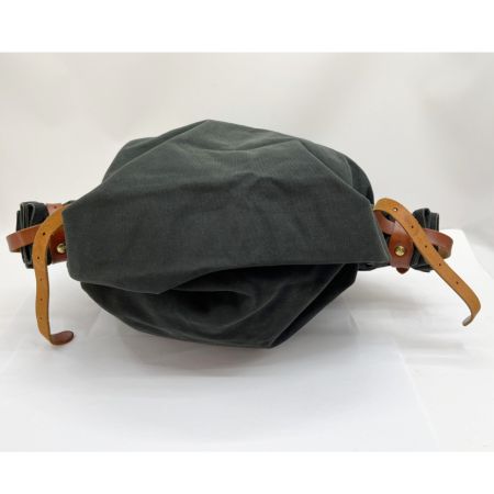  IL BISONTE イルビゾンテ ハンドバッグ キャンバス レザー 色あせ有 ブラック